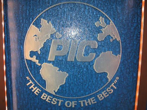 Any logo can be etched into the glass 